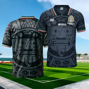 1998 Mexico Soccer National Team Home BLACK Nostalgia Soccer Jersey #2 Suarez #3 Sanchez Classic Breathable Quick Dry Soccer Jersey
