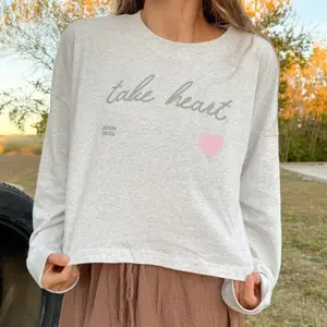 Take Heart Grey Long Sleeve Woman’s T shirt