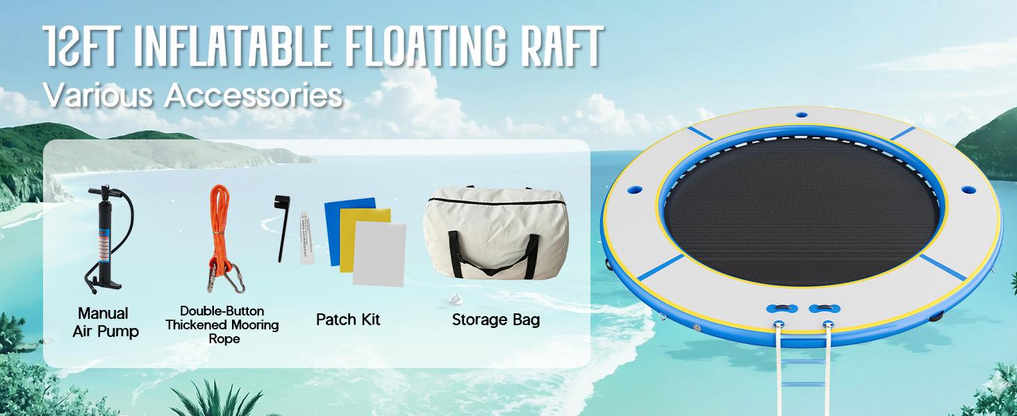 AMERLIFE 8FT/10FT/12FT Hexagon/Circle/Triangle Inflatable Water Hammock for Adults, Floating Raft Dock Platform with Mesh, Heavy Duty Water Float Dock for Lake, Beach, Summer Party AMERLIFE 8FT/10FT/12FT Hexagon/Circle/Triangle Inflatable Water Hammock for Adults, Floating Raft Dock Platform with Mesh, Heavy Duty Water Float Dock for Lake, Beach, Summer Party