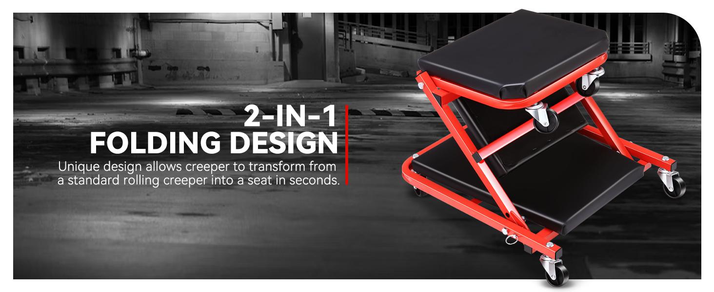 36 in Foldable Z Garage Creeper Mechanic Creeper Stool 300 lbs Capacity | UK
