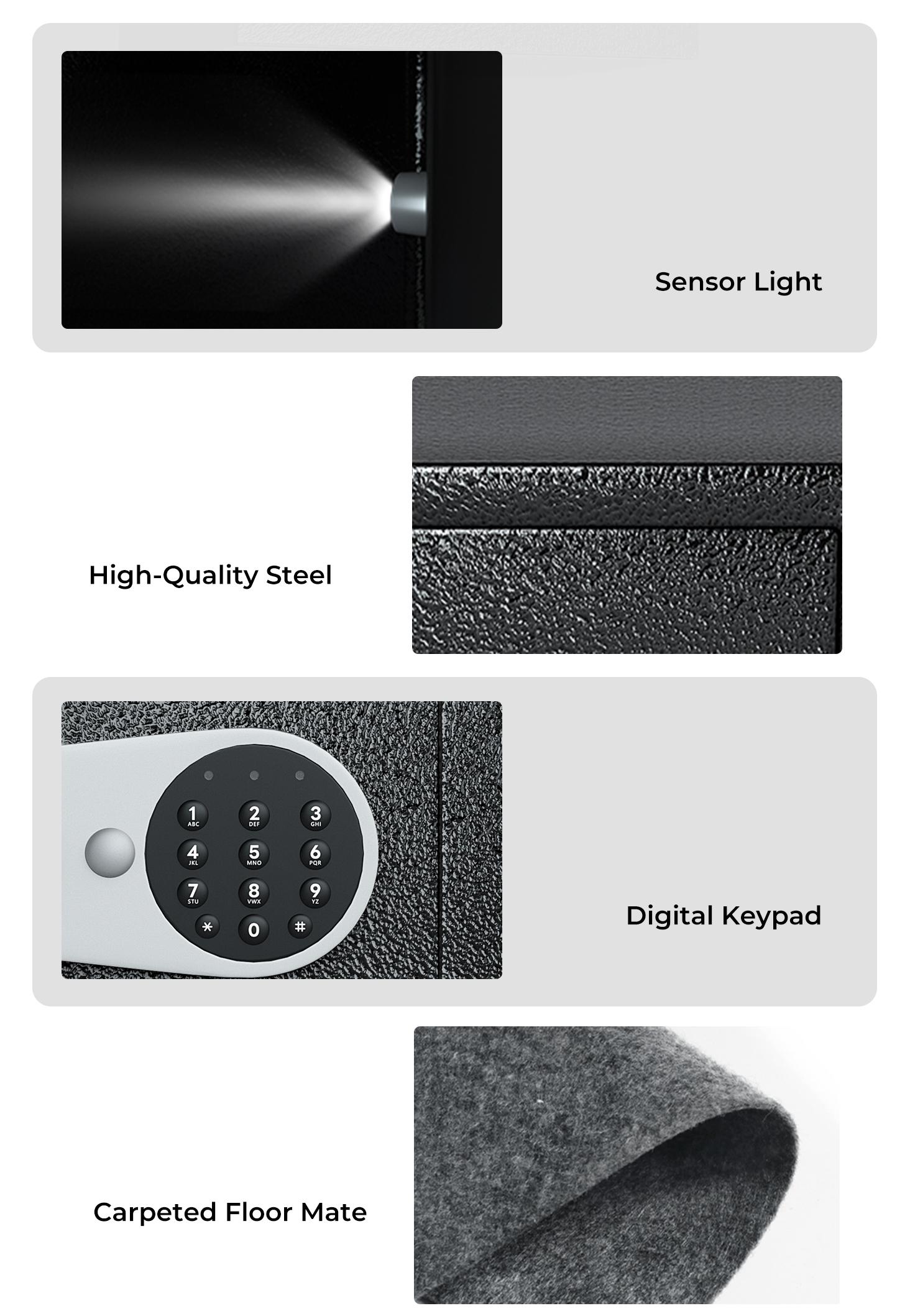 ​BOSTRA Mini Safe Box (0.23 Cu Ft) – Tiny But Mighty! Perfect for Cash, Jewelry & Secrets!  Digital Lock Safe – Fits ANYWHERE (9x6.6x6.5in)