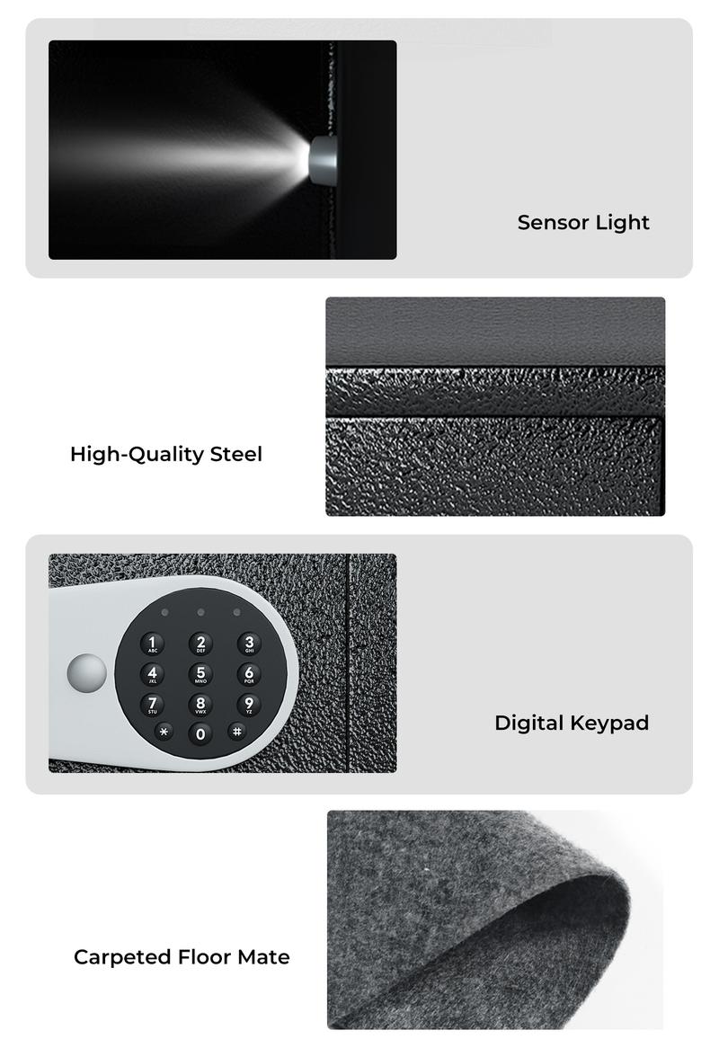 ​BOSTRA Mini Safe Box (0.23 Cu Ft) – Tiny But Mighty! Perfect for Cash, Jewelry & Secrets!  Digital Lock Safe – Fits ANYWHERE (9x6.6x6.5in)