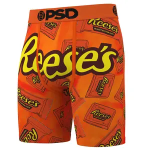 PSD Men's Candy Boxer Briefs - Standard Length 7 Inch Inseam, Soft and Breathable Poly Blend Fabric Activewear Sports