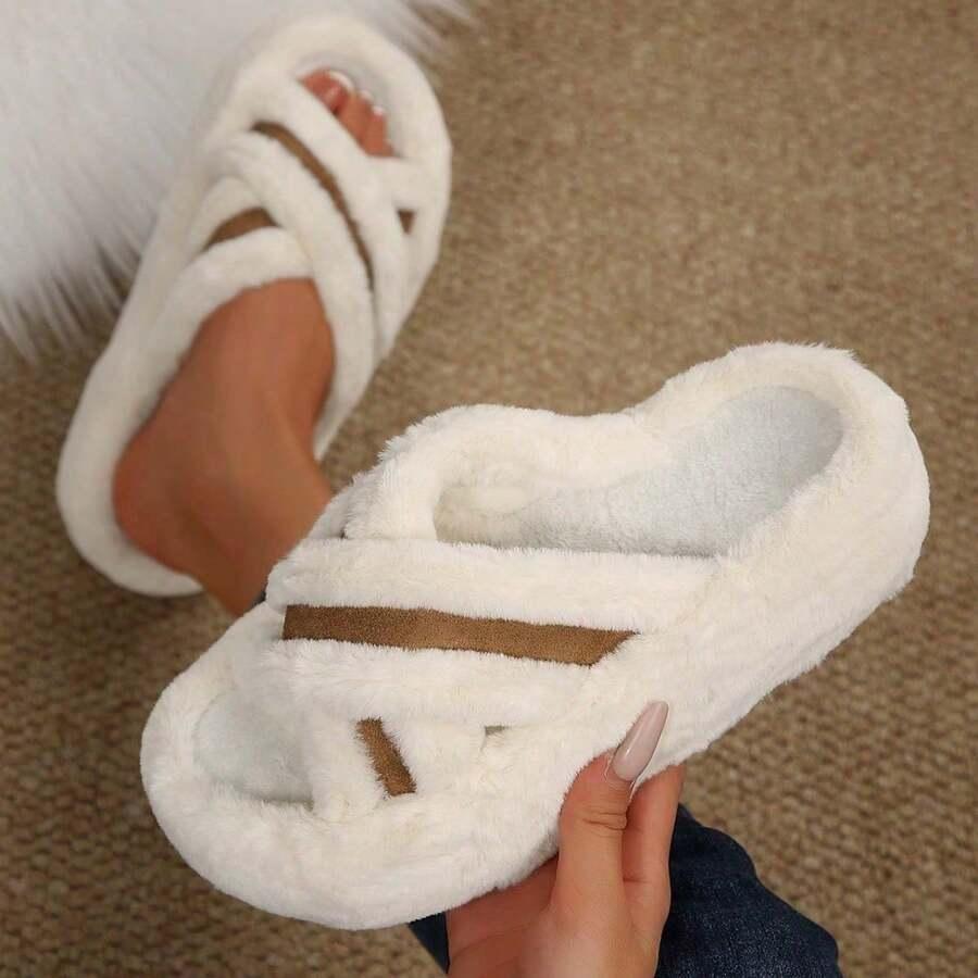 Mysoft Women's Plush Slippers, Soft Warm Winter Shoe, Womensfashion Sandals Slippers for Women, Cozy Indoor Bedroom Footwear, Ideal Valentine's Day Gift