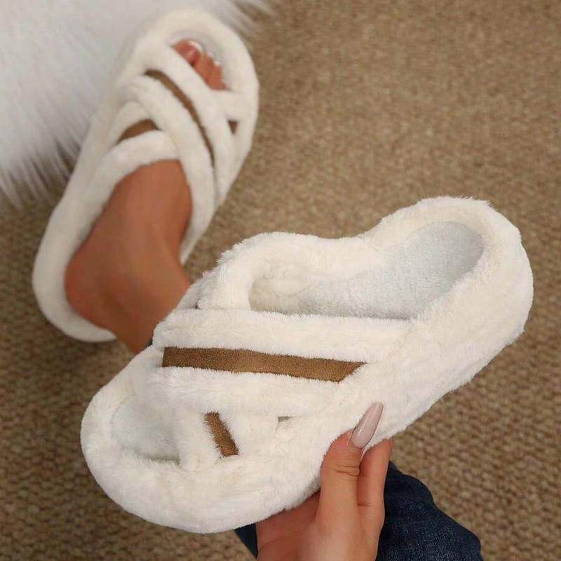 Mysoft Women's Plush Slippers, Soft Warm Winter Shoe, Womensfashion Sandals Slippers for Women, Cozy Indoor Bedroom Footwear, Ideal Valentine's Day Gift