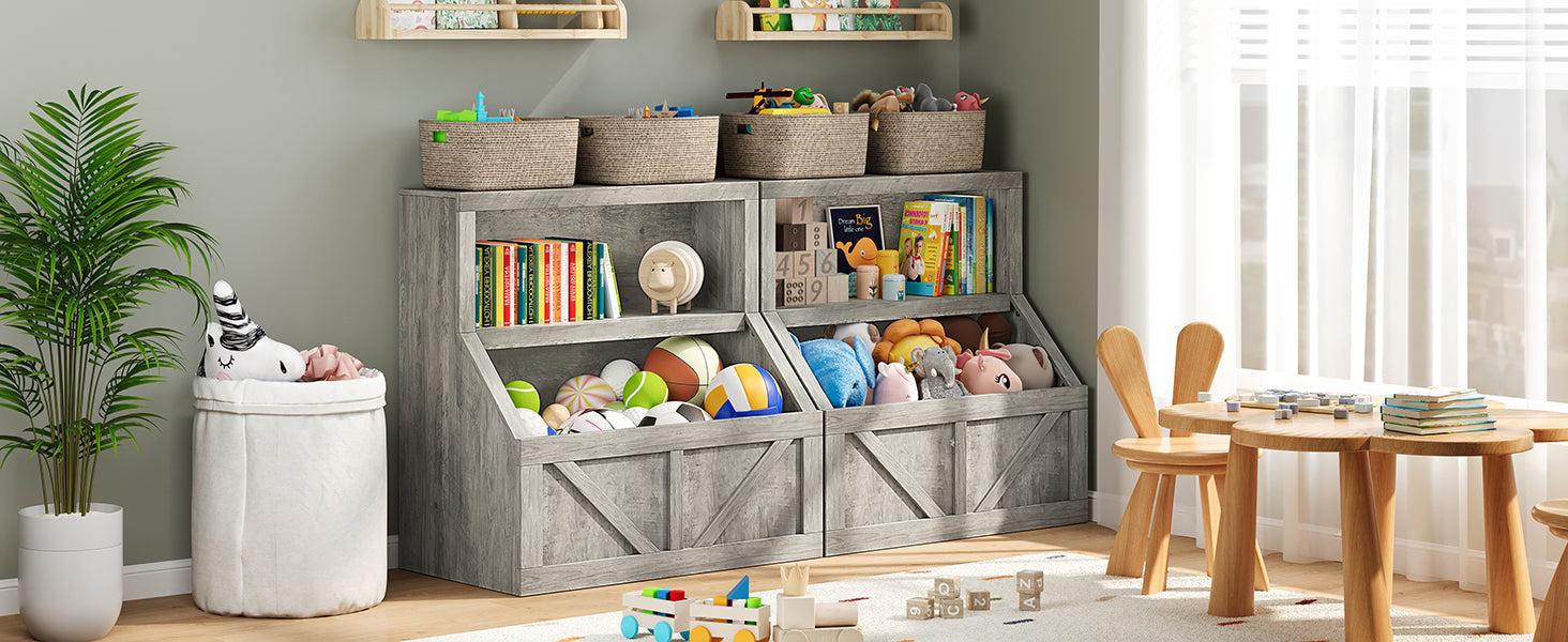 【GARVEE】Wooden Toddler Bookcase and Toy Storage Cabinet with Large Cubbies, Ideal for Organizing Playroom, Bedroom, Nursery, Classroom, Kindergarten, and Daycare Spaces 【GARVEE】Wooden Toddler Bookcase and Toy Storage Cabinet with Large Cubbies, Ideal for Organizing Playroom, Bedroom, Nursery, Classroom, Kindergarten, and Daycare Spaces