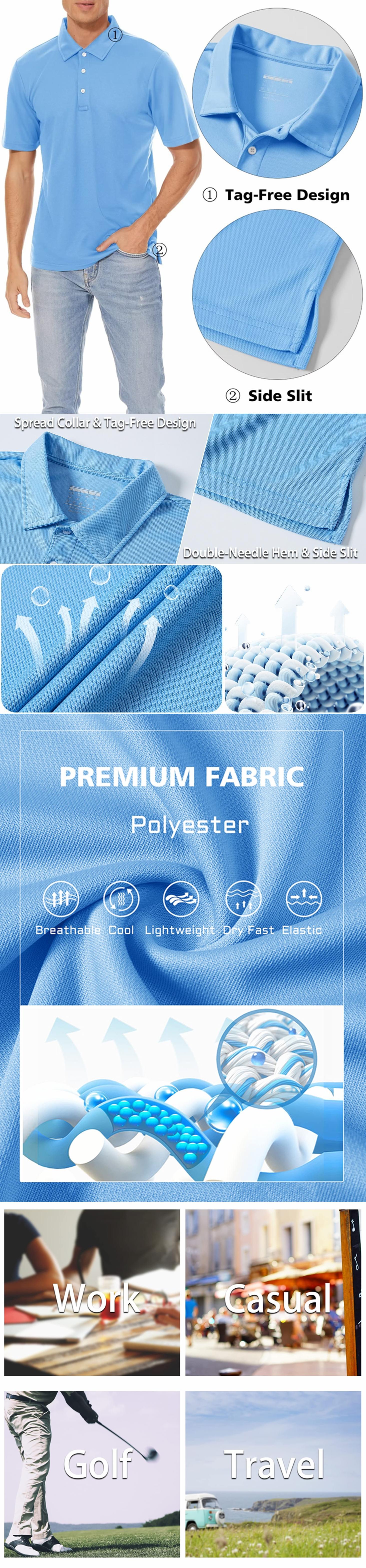 MAGCOMSEN Men's Polo Shirts 3 Buttons Casual Work T Shirts Quick Dry Short Sleeve Golf Shirt Pique Jersey Outdoor