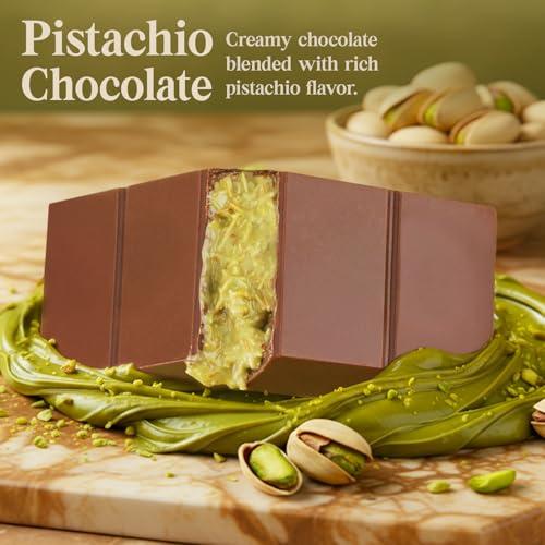 Dubai Chocolate Bar Pistachio – 3.5 oz Dessert with Pistachio Cream & Kataifi Filling | Gourmet Dubai Chocolate Filling | Elegant Gift Chocolate