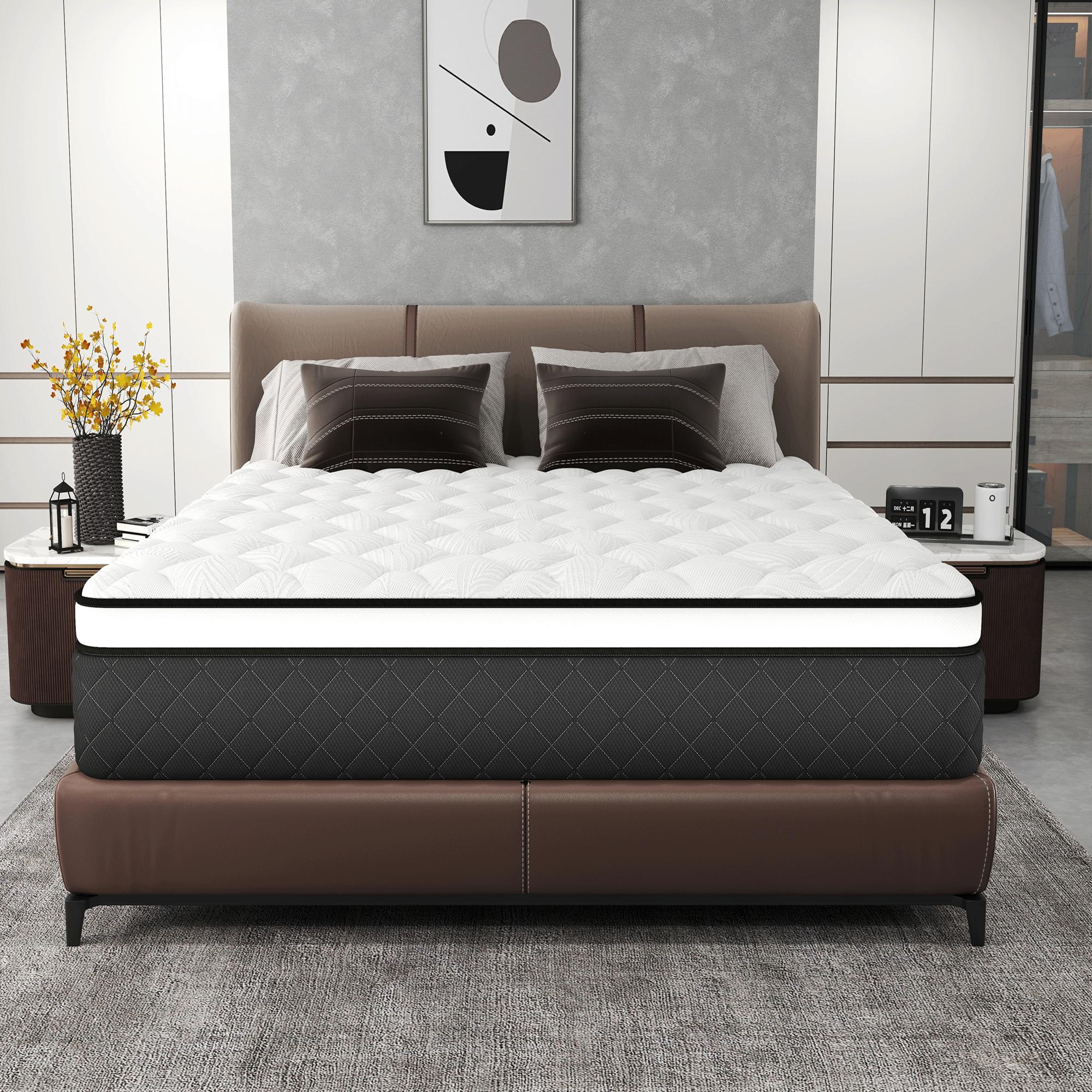 Twin/Full/Queen/King 12/14 Inch, Gel Memory Foam Hybrid Mattress,Pocket Spring Box Mattress, Fiberglass Free,Medium Firmness, CertiPUR Certified jelly bed mattress queen size mattress colchones para cama mattresses bed mattress