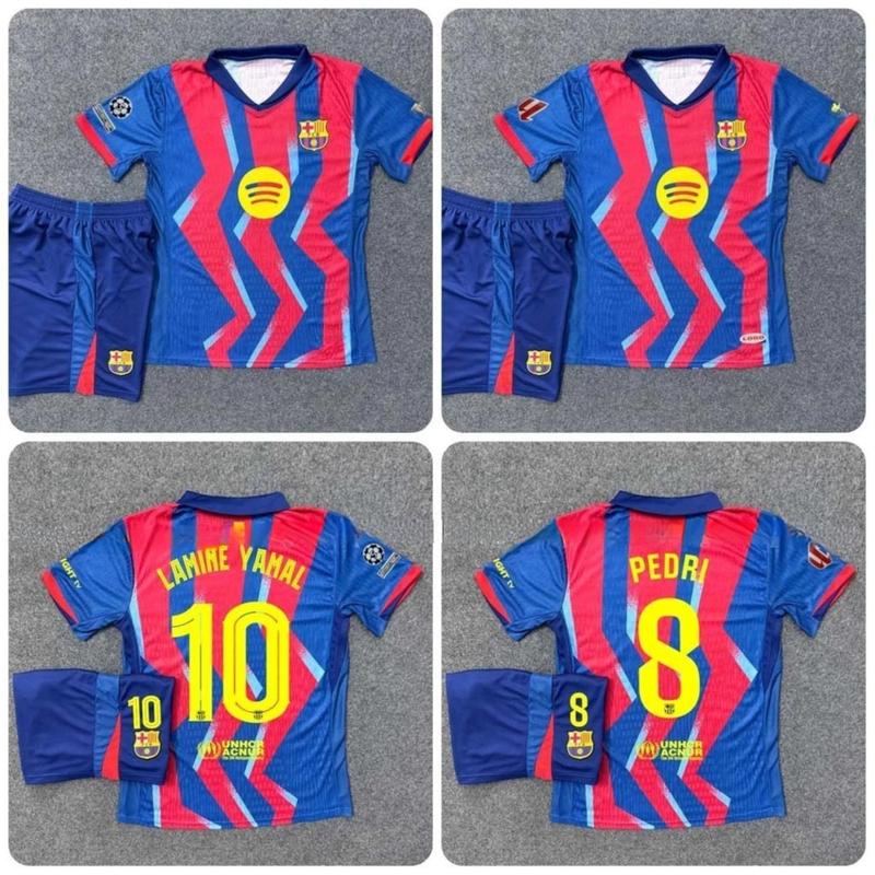Barcelona football kit for the 2025/2026 season – Made from high-quality polyester fabric, meeting professional match standards.