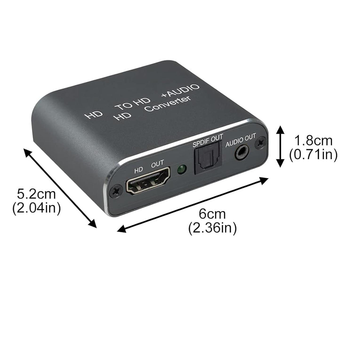 4K HDMI Audio Extractor Splitter, HDMI Audio Video Converter Adapter + Optical Toslink SPDIF + AUX 3.5mm Audio Jack Analog Audio Compatible with Fire Stick, Blu-Ray Player