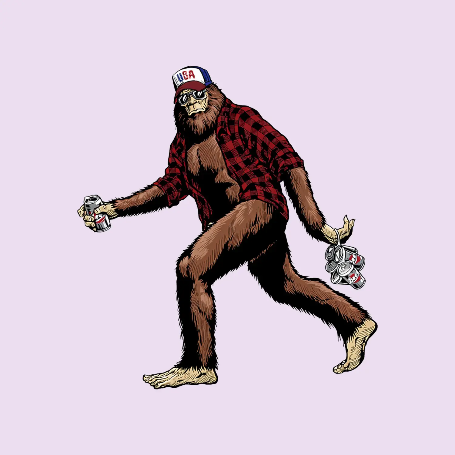 Funny Bigfoot Sticker, Sasquatch Country Lifestyle Vinyl Decal, Retro Forest Character Art for Laptop, Car & Water Bottle