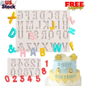 26 Capital Letter Fondant Molds, Alphabet Number 0-9 Chocolate Cake