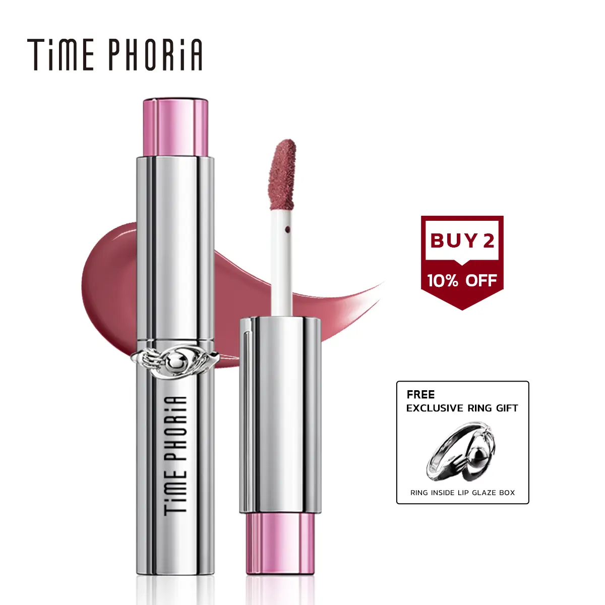 [TIMEPHORIA] Spectra Ultra Stay-Shine Transfer-Proof Lip Vinyl, Glaze Formula, Daily Use, Glossy Lips Effect, Weightless Wear, Smudgeproof Color,back to school