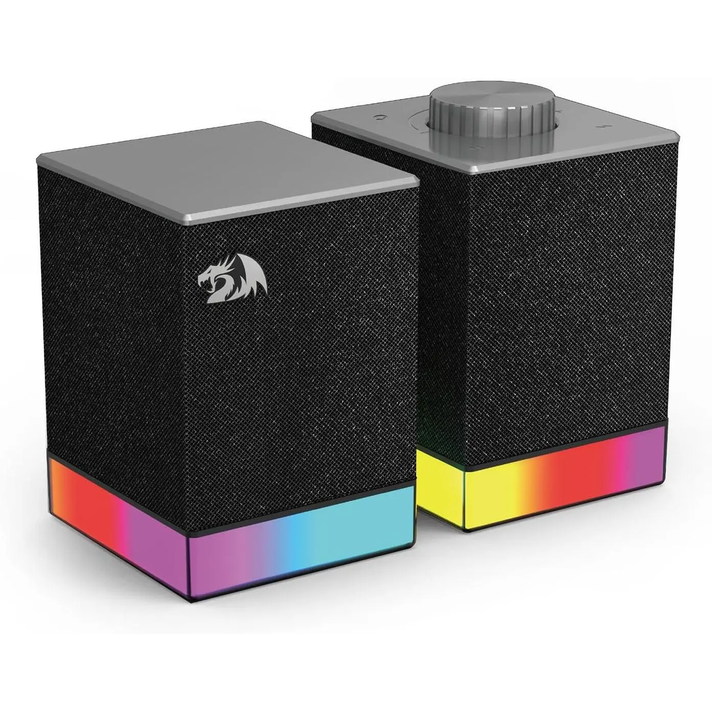 Redragon GS517 BT Enabled Bluetooth Bass Speakers - 2.0 Stereo Sound System, BT & USB Dual Connectivity, 8 RGB Built-in Lighting Effects, Touch Controls & Volume Knob, for Gaming Consoles, Bluetooth Speaker, Speaker Bluetooth