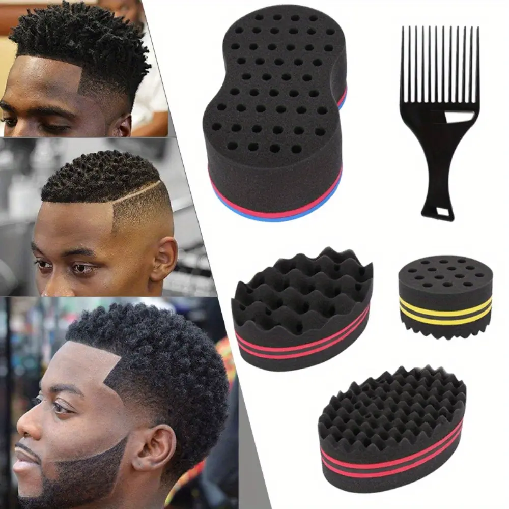 Sponge Hair Twist Brush Set For Wave,Dreadlock,Coils,Afro Curl As Hairs Care Tool Hole Diameter Suitable For Curly Hair