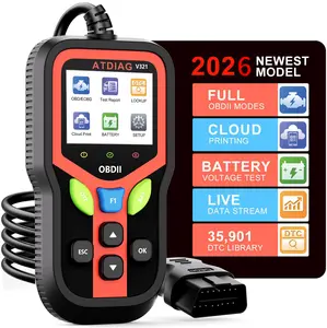 2026 Upgraded OBD2 Scanner Diagnostic Tool | Check Engine Light Reset, Battery Test & Live Data | Plug & Play for All Vehicles Since 1996