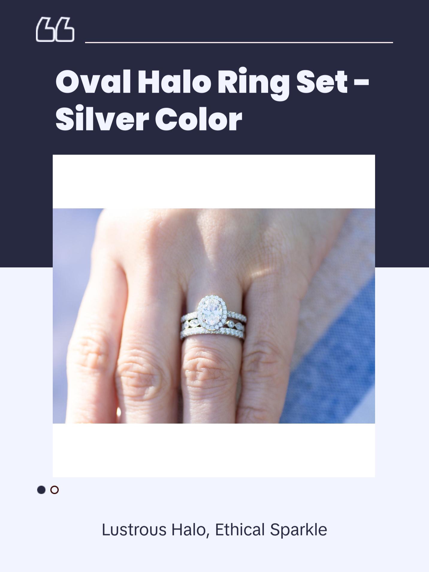 Oval Halo Ring Set