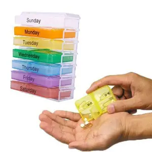 Large 7-Day Pill Organizer for Medicine Storage & Travel — Tablet Dispenser