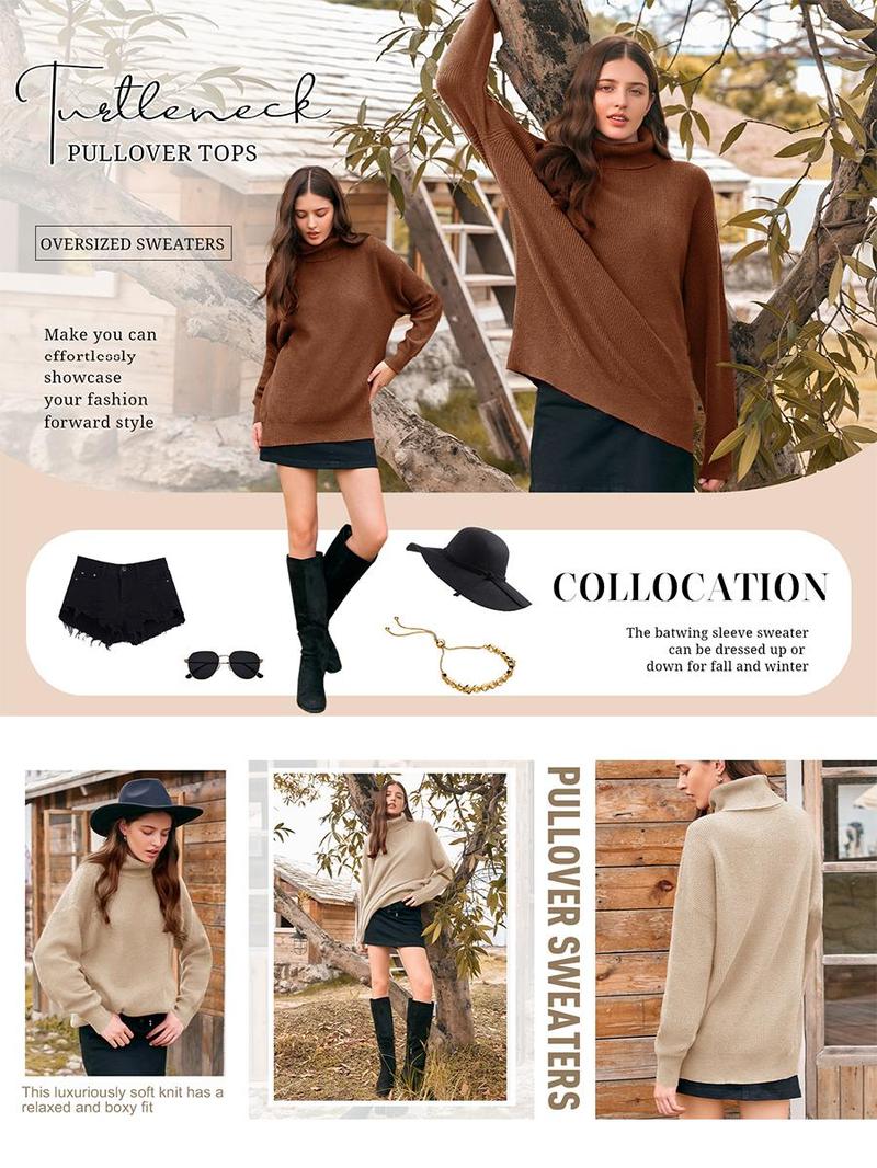 Imily Bela Soft Grunge Cozy & Aesthetic Sweater | Women's Batwing Sleeve Turtleneck, Chunky Oversized Jumper Imily Bela Soft Grunge Cozy & Aesthetic Sweater | Women's Batwing Sleeve Turtleneck, Chunky Oversized Jumper