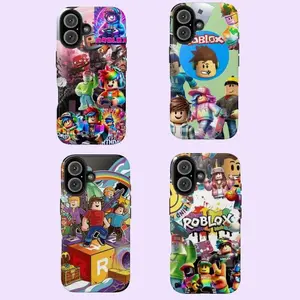 Custom Vibrant Pixel Art Roblox Gaming Style Smartphone Case, Heavy-Duty TPU Rubber Phone Accessory for Cellphone Handheld Devices, Drop & Impact Resistant, Compatible with iPhone 11 12 13 14 15 16 17 Pro Max Plus
