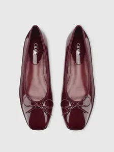 CIDER Bowknot Decor Square Toe Ballet Mary Jane Flats