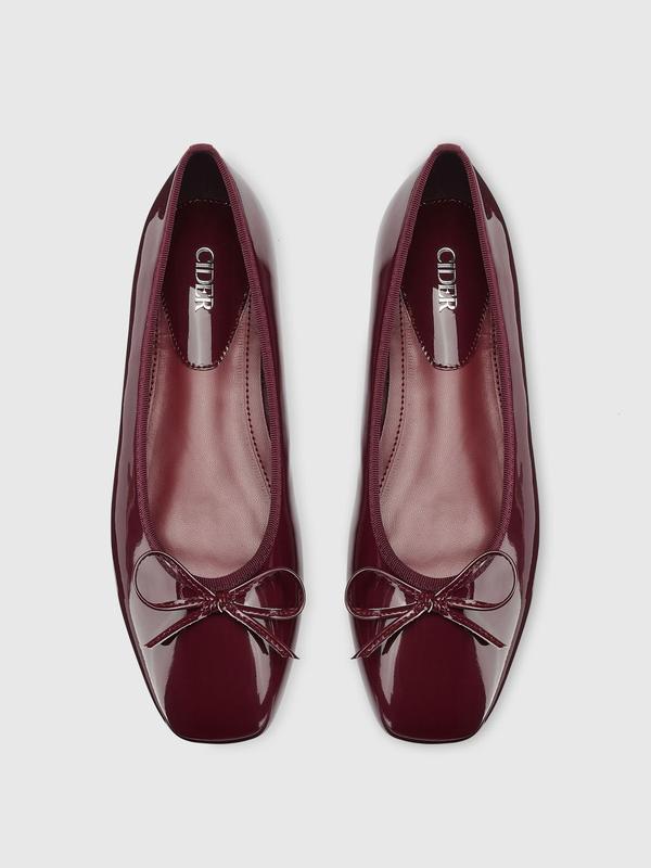 CIDER Bowknot Decor Square Toe Ballet Mary Jane Flats