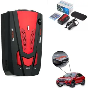 Red Car Radar 16 Band V7 GPS Speed Safe Detector - Stay Informed on The Road w Advanced 360° Laser Detection Voice Alerts and GPS Accuracy Comprehensive Road Safety Awareness