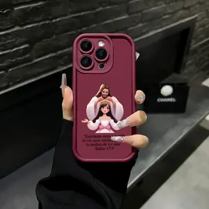 Salmo 17:8 Angel Girl TPU phone case, shockproof and drop resistant, faith silicone phone protection case, suitable for iPhone 17Pro Max Air 16 Pro Max 15 Plus 14 13 12 11 XR XS and Samsung Galaxy S25 S24 S23 series phone cases. A118