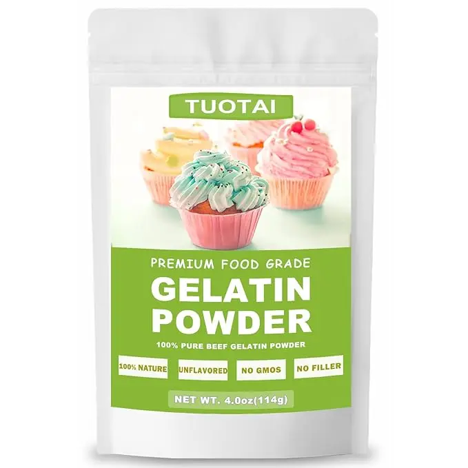 Food Grade Unflavored Gelatin Powder, 4 oz, Natural Baking Powder for Cake, Jelly, Marshmallow