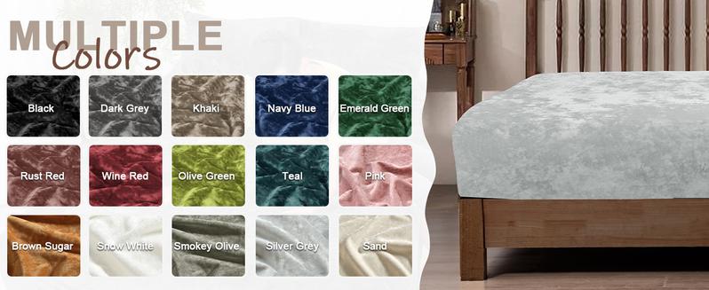 PHF Truly Velvet Fitted Sheet, Luxury Super Soft Cozy Fuzzy Fleece Bottom Sheet, Deep Pocket Up to 16",Strenghth Elastic Band, Suitable for Fall Winter Spring