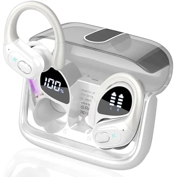 2025 Wireless Earbuds - Bluetooth 5.4 Audio Headset, 75hrs Playtime, Stereo Deep Bass, ENC Noise Cancelling Mic, IPX7 Waterproof, Portable Electronic Earhooks with Buttons for Workout/Running