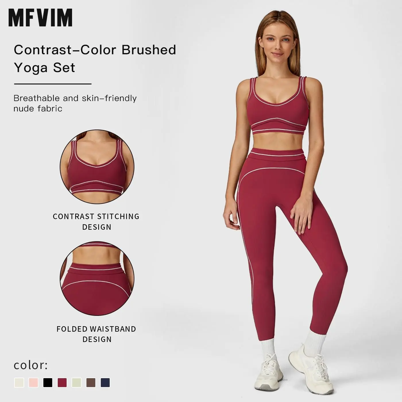 MFVIM Women's Two-Piece Sports Set, Comfortable Activewear for Fitness and Gym, Athletic Clothing for Everyday Use Summer Sportswear Yoga Bottoms Sporty Casual Seamless,summerwins,travel essentials,camping essentials,back to school,back to school haul