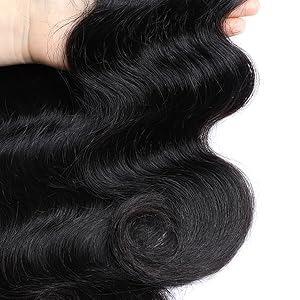 Lemoda Body Wave Virgin Human Hair Bundles Body Wave 100% Unprocessed Raw Human Hair Extensions Great Qanlity Hair Weave 3 Bundles Natural Black