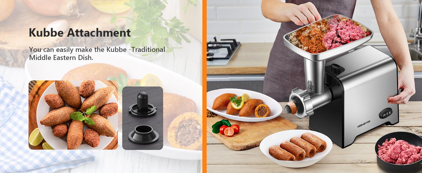Electric Meat Grinders, Sausage Stuffer Maker 450W(3000W Max) Food Grinder with Blade & 3 Plates,Tubes & Kubbe Kit,Stainless Steel Meat Mincer Machine Ground Beef/Pork Kitchen Appliances Slicer Electric Meat Grinders, Sausage Stuffer Maker 450W(3000W Max) Food Grinder with Blade & 3 Plates,Tubes & Kubbe Kit,Stainless Steel Meat Mincer Machine Ground Beef/Pork Kitchen Appliances Slicer