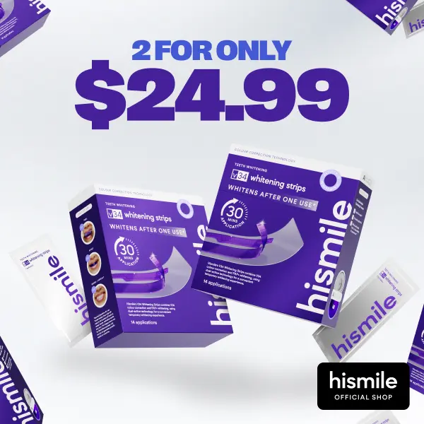 [NEW] [Hismile] Hismile V34 Whitening Strips Value Set, Teeth Whitening Strips, Purple Tooth Whitening, Combining Whitening and Colour Correction