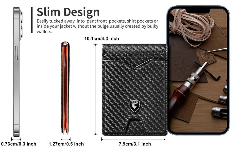 GSOIAX RFID Blocking Men's Slim Wallet - Christmas Gifts for Him, Best Gift Ideas for Men