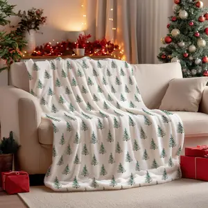 Horaldaily Christmas Flannel Blanket Throw, Christmas Trees Boho Soft Fuzzy Plush Cozy Fleece Blankets for Couch Sofa Bed Lounging, Ideal Gifts for Kids