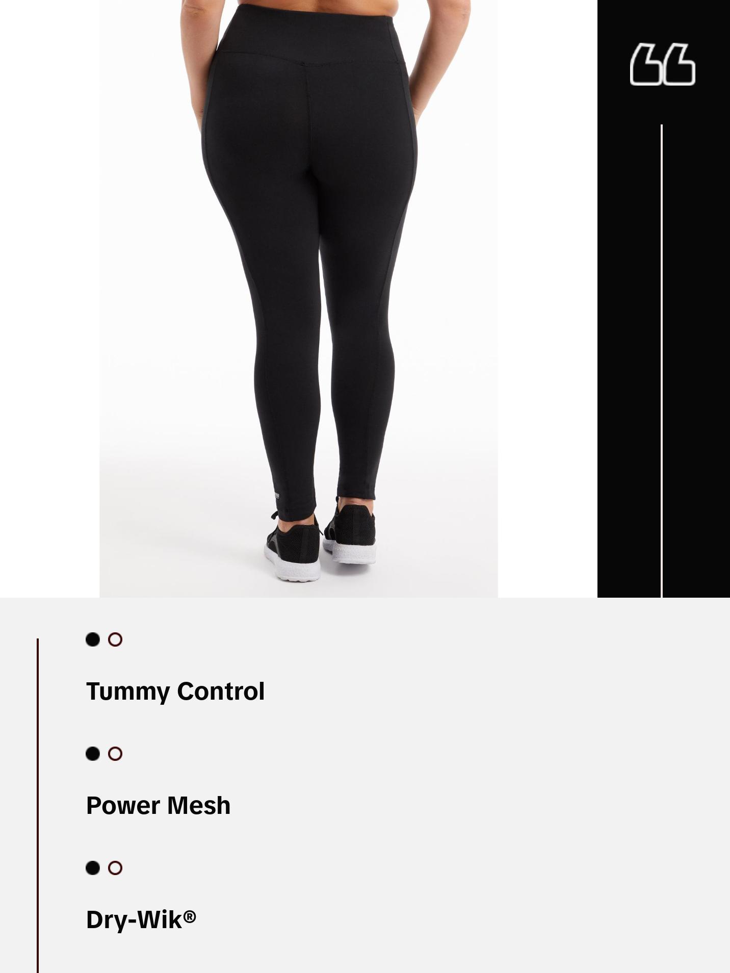High-Rise Tummy Control Leggings (Plus Size) Mesh Spandex