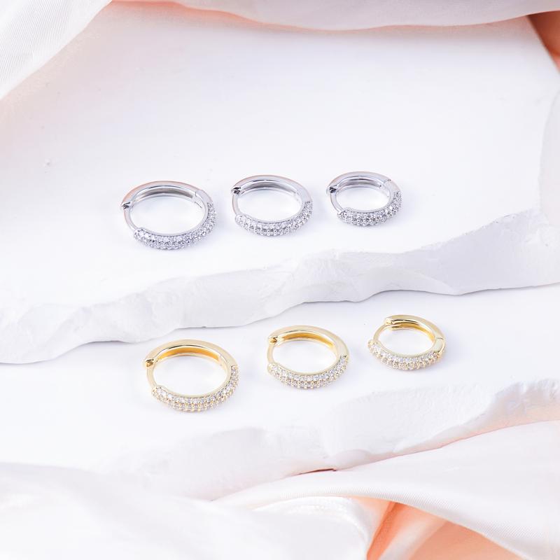 Delzzad Huggies Synthetic Moissanite Earring S925 Moissanite Jewelry Perfect Birthday Mother’s Day Gift for Men Women Wedding Set