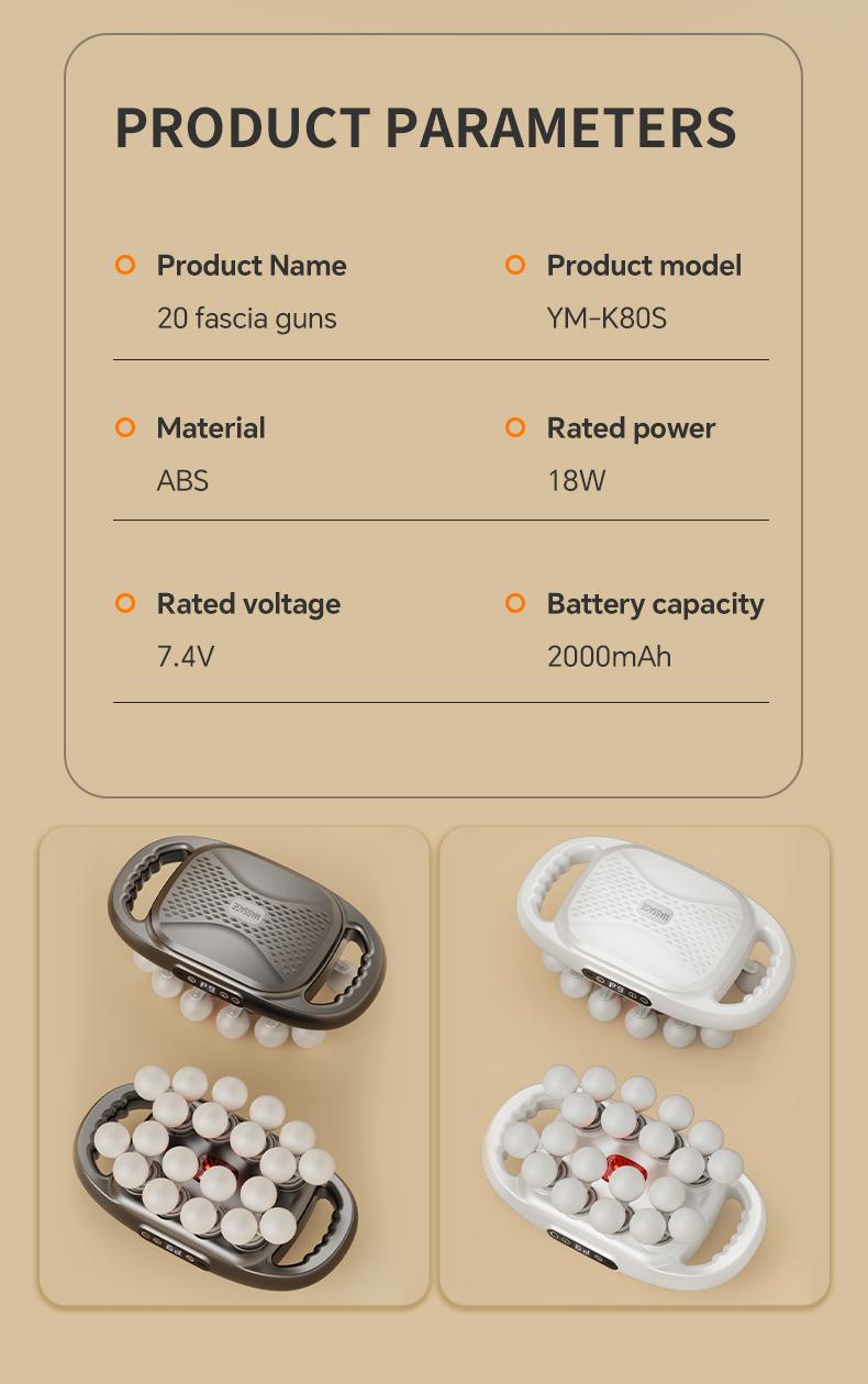 BENBO 20-Ball Massage Gun with 30 Levels & 9 Modes, Quiet Muscle Massager for Back, Shoulders, Legs & Feet, Adjustable Intensity for Daily Relaxation BENBO 20-Ball Massage Gun with 30 Levels & 9 Modes, Quiet Muscle Massager for Back, Shoulders, Legs & Feet, Adjustable Intensity for Daily Relaxation