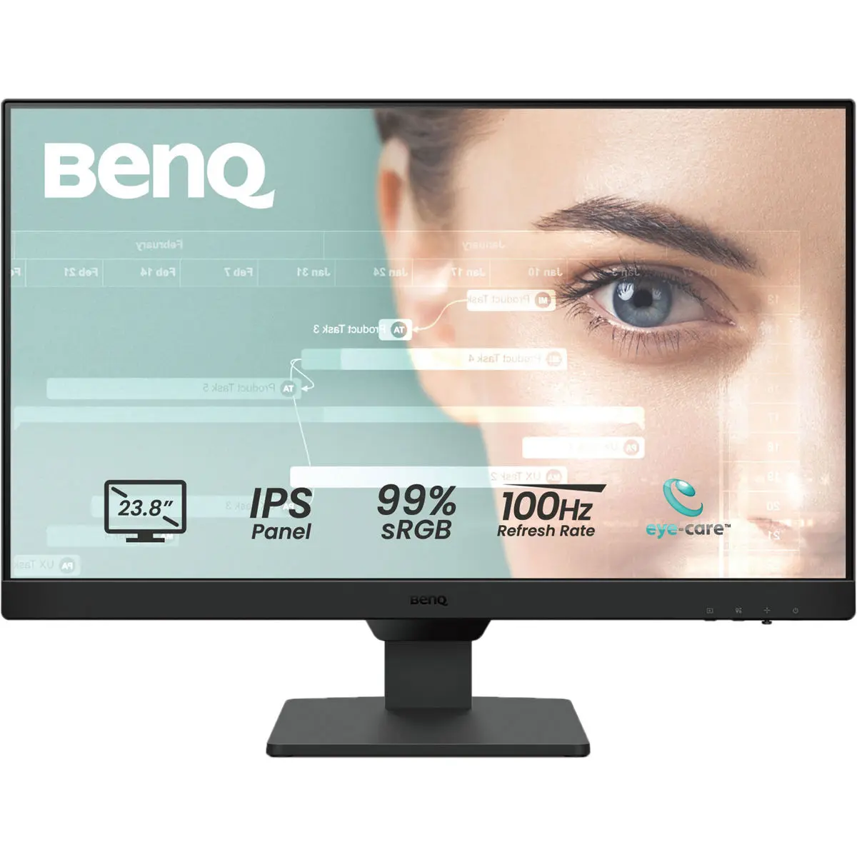 BenQ GW2490 Desktop/Laptop Monitor - 23.8" 16:9 1920x1080 Full HD 100Hz IPS Panel Eye-Care LED Screen, PC/Laptop Component for Gaming & Office Use, 1920X1080p