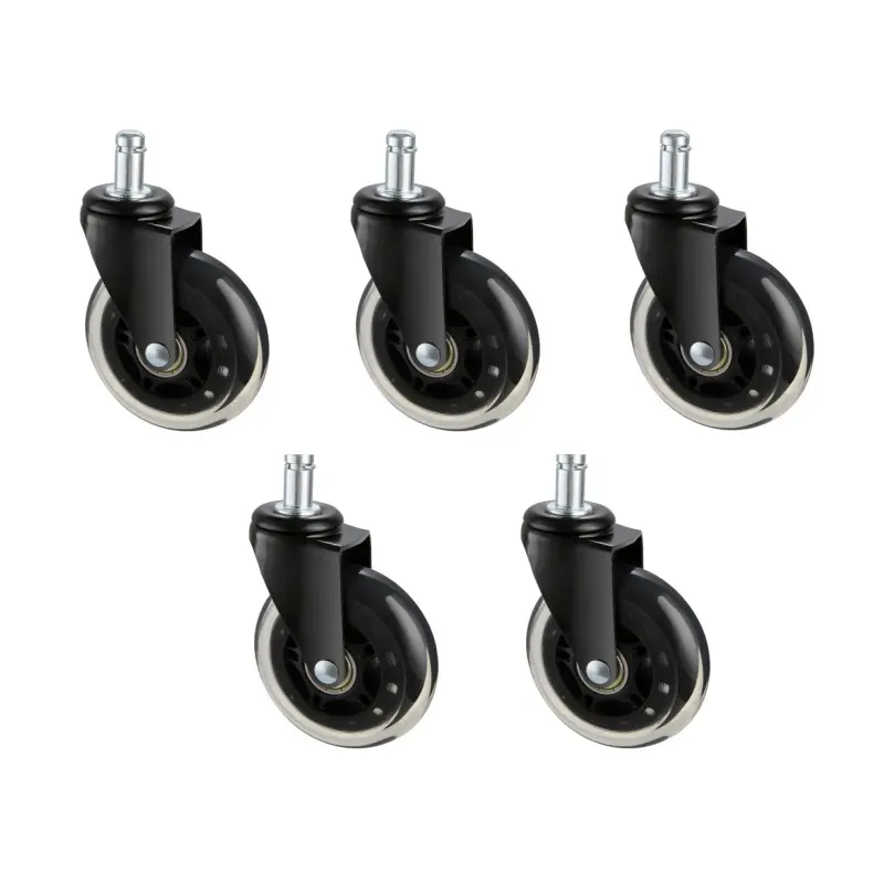 【Summerfinds】VEVOR Heavy Duty Furniture Mover Casters, 5-Piece 3-Inch Swivel Casters, Universal Fit for Office Chairs, 130 Lbs Load Capacity, Suitable for Hardwood Floors & Carpet, Heavy Duty Casters