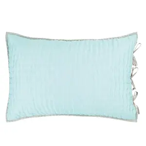 Chenevard Pebble & Duck Egg Silk Standard Pillow Sham