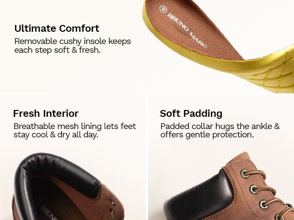 Bruno Marc [HighShield-1] Men's Slip-Resistant Cuban Heel Round Toe Lace-Up Boots Splash-Resistant Upper Textured Outsole Breathable Lining Optimal Comfort Walking Shoes