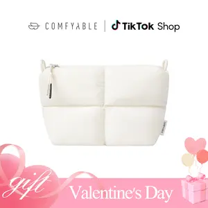 Comfyable Puffy Electronics Organizer Travel Case, Cute Tech Pouch for Women Men, Cable Storage Bag for Charger, Phone, Power Bank, Cord, Compact Tech Accessories Pouch