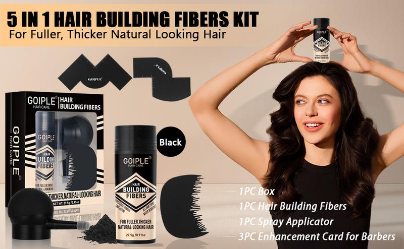 Natural Hair Building Fibers Set for Men and Women Hair Thickening Powder Adds Volume Root Cover Up Root Touch Up (Medium Brown)