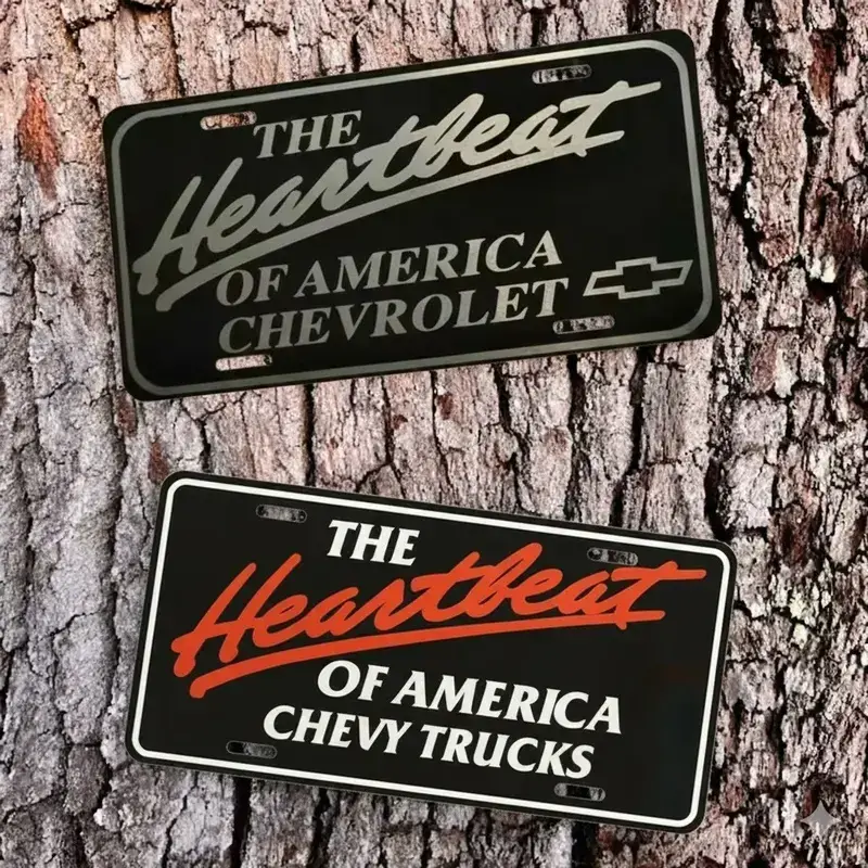 Chevy The Heartbeat of America V2 License Plate Car Auto Truck Vehicle Tag, Decoration, Gifts For Him