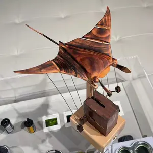 Desktop Ornaments Flying Manta Ray Handmade Wooden Home Birthday Gift Solid Wood Creative Smart Toy