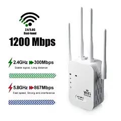 WiFi Extender–1200Mbps Dual-Band 5GHz/2.4GHz,Cover 10,000Sft,Up to AC1200,Connect 60+Devices,Perfect for Home,Office&Gifting-High speed,stable signal,compatible with almost all WiFi-enabled devices, -valentine's gift for bf,super bowl decorations 2026